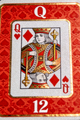 红桃Q扑克牌牌面特写