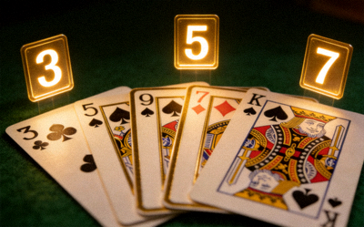 五张梅花牌中突出三张同花色但点数不连续的金花牌型