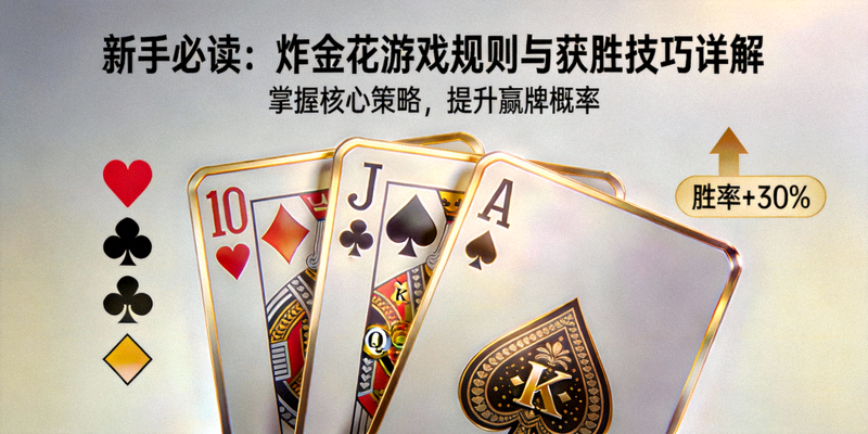 新手必读：炸金花游戏规则与获胜技巧详解文章封面图，展示获胜的扑克手牌特写
