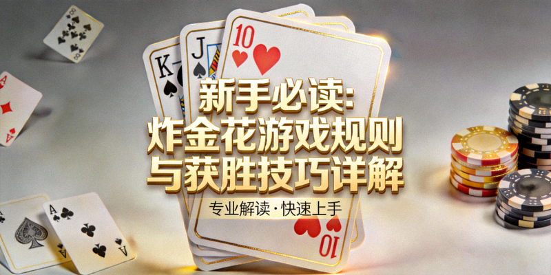 新手必读：炸金花游戏规则与获胜技巧详解文章封面图，展示获胜的扑克手牌特写