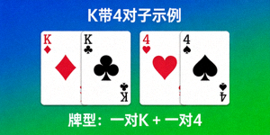 一对K带一张4的对子牌型示例图