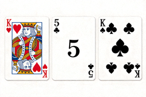 一对K加一张单牌5组成的对子牌型示例图