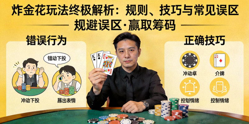 炸金花玩法终极解析：规避常见误区与高级技巧文章封面图，展示玩家成功避开陷阱赢得筹码