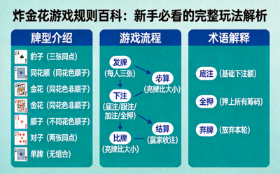 炸金花游戏位置策略图解，展示牌桌上庄家、前位、后位玩家的不同策略与优势