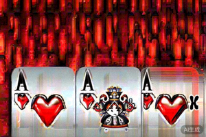 红心Q、红心K、红心A组成的顺金牌型示例图片