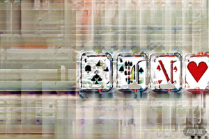 三张A组成的豹子牌型示例图片，分别为黑桃A、红心A和方块A