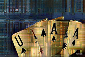 炸金花顺金牌型示意图，展示黑桃Q、K、A