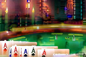 炸金花豹子牌型示例图，展示三张A的扑克牌