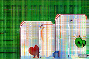 炸金花金花牌型示例图，展示同花色但点数不连续的三张扑克牌