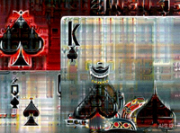 黑桃Q、黑桃K、黑桃A的扑克牌图片，代表炸金花中第二大的牌型顺金