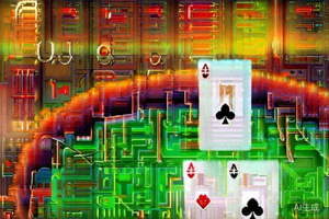 炸金花豹子牌型示例图，展示三张A，分别为红桃A、黑桃A和方块A