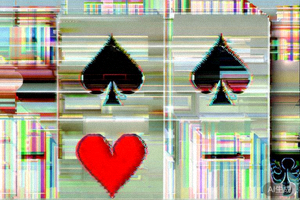 三张A组成的豹子牌型示例图，分别为黑桃A、红心A和方块A