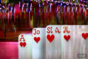 炸金花顺金牌型QKA示例图，展示同花色的Q、K、A三张连续扑克牌