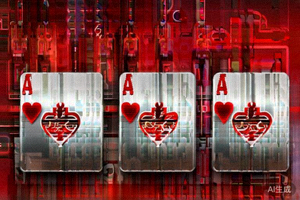 红心Q、红心K、红心A组成的顺金牌型示例图