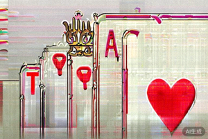 三张连续的红色红心扑克牌Q、K、A的图片示例，展示顺金牌型
